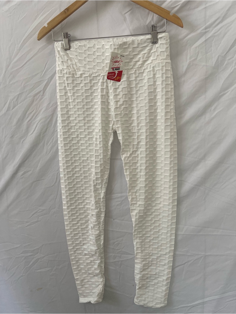 White Textured Women’s Leggings